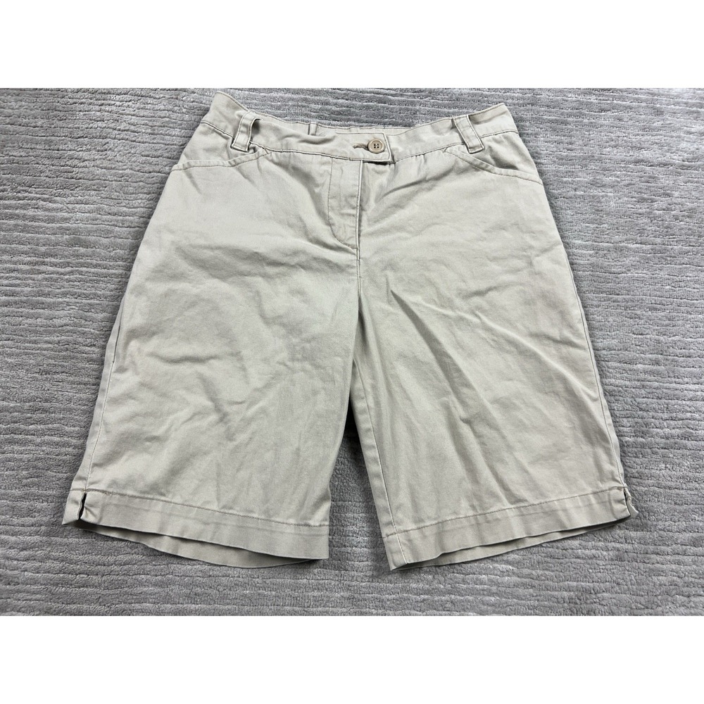 Mountain Lake Bermuda Shortsā Petite 6P Khaki High Rise Cotton Blend Outdoors